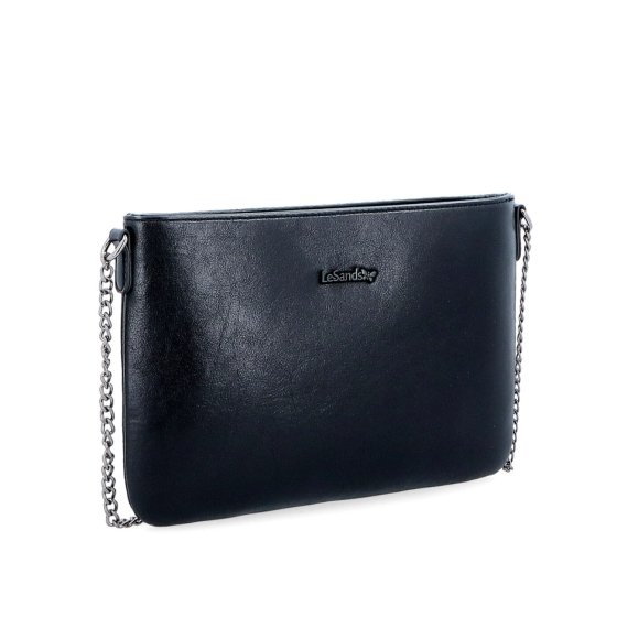 Elegantná crossbody kabelka s retiazkou Le Sands materiál syntetická koža zapínanie na zips farba čierna veľkosť malá 7707 C