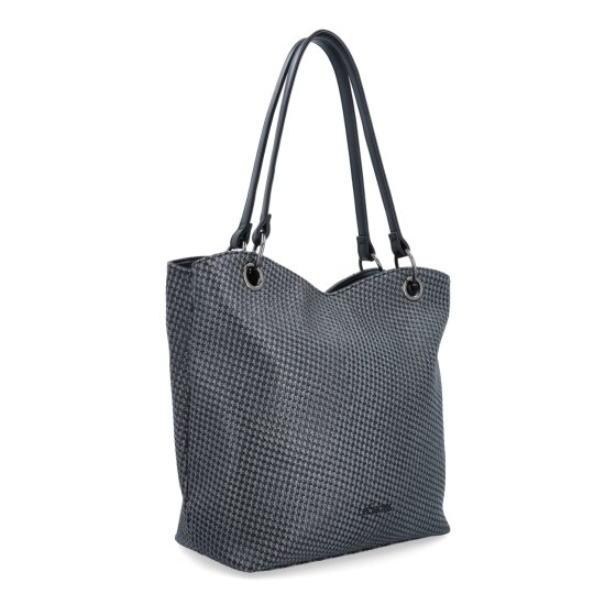 Praktická shopper kabelka so štruktúrovaným vnútrom Le Sands materiál syntetická koža zapínanie na zips farba čierna veľkosť veľká 4619 C