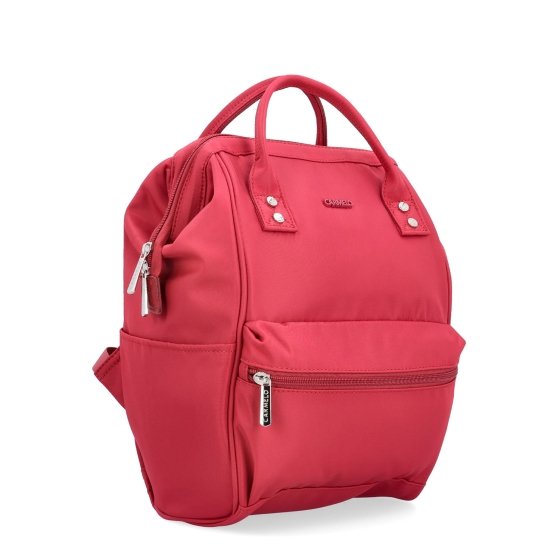 Praktický dámsky batoh na každodenné použitie Carmelo materiál nylon zapínanie na zips farba červená veľkosť stredná 6611 CV