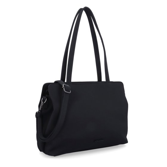 Elegantná kabelka s odnímateľným crossbody popruhom Le Sands materiál syntetická koža zapínanie na zips farba čierna veľkosť stredná 4649 C