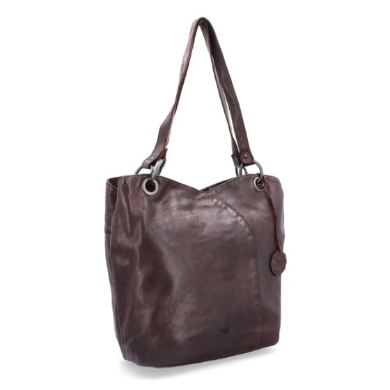 Veľká kožená shopper kabelka vo vintage štýle Noelia Bolger materiál kože zapínanie na zips farba hnedá veľkosť veľká NB 2011 H