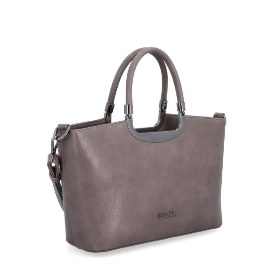 Elegantná kabelka do ruky s popruhom Le Sands materiál syntetická koža zapínanie na zips farba taupe veľkosť stredná 7713 T