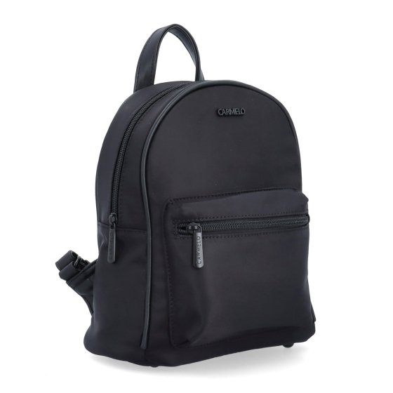 Malý nylonový batoh pre ženy Carmelo materiál nylon zapínanie na zips farba čierna veľkosť malá 6604 C
