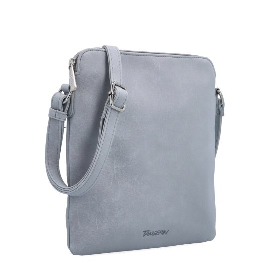 Menšia crossbody kabelka z hebkého materiálu Tangerin materiál syntetická koža zapínanie na zips farba sivá veľkosť malá 7017 SS