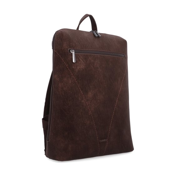 Moderný batoh s priehradkou na notebook Carmelo materiál syntetická koža zapínanie na zips farba hnedá veľkosť veľká 4673 H