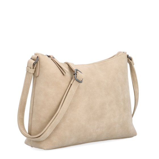 Dámska elegantná crossbody kabelka Tangerin materiál syntetická koža zapínanie na zips farba béžová veľkosť malá 1110 BE