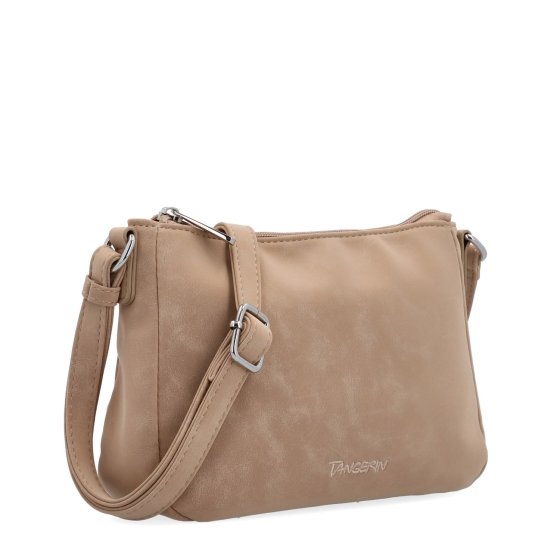 Malá minimalistická crossbody kabelka s hebkým povrchom Tangerin materiál syntetická koža zapínanie na zips farba béžová veľkosť malá 7016 SAN