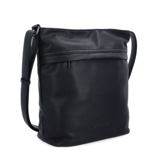 Veľká crossbody kabelka Carmelo materiál syntetická koža zapínanie na zips farba čierna veľkosť veľká 4322 C