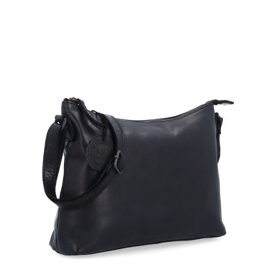 Dámska kožená crossbody kabelka Noelia Bolger materiál kože zapínanie na zips farba čierna veľkosť stredná NB 2430 C
