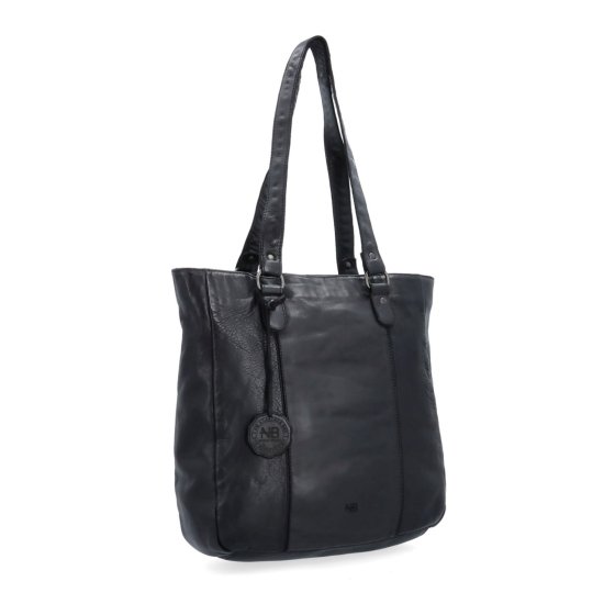 Prešívaná kožená shopper kabelka cez rameno Noelia Bolger materiál kože zapínanie na zips farba čierna veľkosť stredná NB 2062 C
