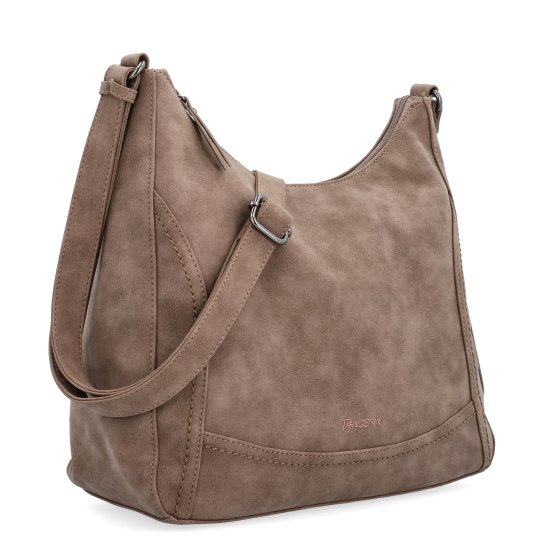 Crossbody syntetická kabelka s prešívaním Tangerin materiál syntetická koža zapínanie na zips farba hnedá veľkosť stredná 1104 H