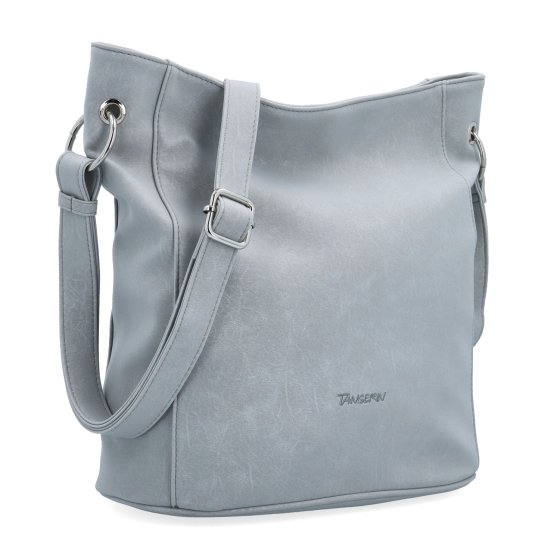 Mestská crossbody kabelka s hebkým povrchom a deleným vnútrom Tangerin materiál syntetická koža zapínanie na zips farba sivá veľkosť stredná 7015 SS