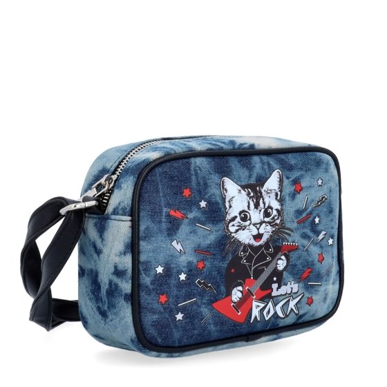 Malá džínsová crossbody kabelka Indee materiál textil zapínanie na zips farba modrá veľkosť malá 9305 01