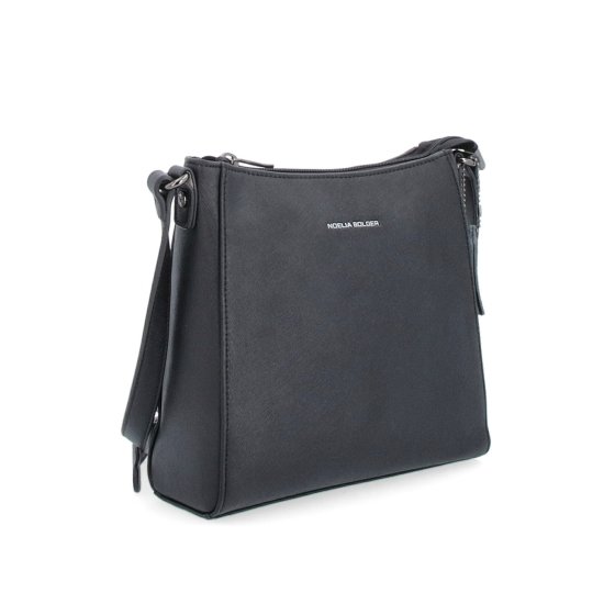 Kožená crossbody kabelka Noelia Bolger materiál kože zapínanie na zips farba čierna veľkosť malá NB 0074 C