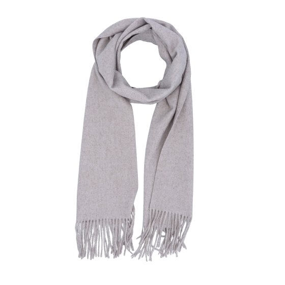 Elegantný jednofarebný šál so strapcami Noelia Bolger materiál Polyester s prímesou vlny farba sivá KZ003 - 03