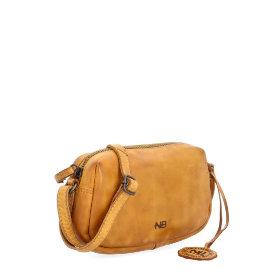 Minimalistická kožená crossbody kabelka Noelia Bolger materiál kože zapínanie na zips farba žltá veľkosť malá NB 2417 ZLU