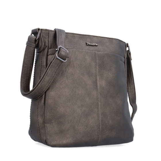 Crossbody kabelka s nastaviteľným popruhom Tangerin materiál syntetická koža zapínanie na zips farba sivá veľkosť stredná 8049 ANT