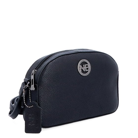 Malá kožená crossbody kabelka s vreckom na zips Noelia Bolger materiál kože zapínanie na zips farba čierna veľkosť malá NB 3013 C
