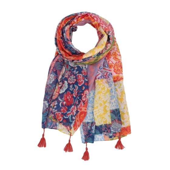 Ľahká šatka s originálnym vzorom Noelia Bolger materiál Viskóza a bavlna farba multicolor KL506 - 01