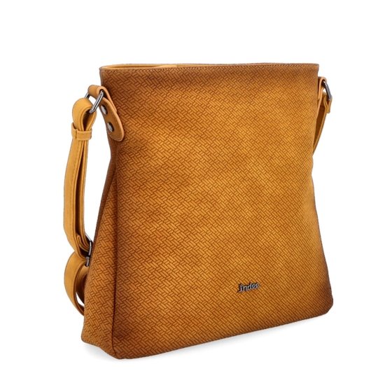 Stredná jednoduchá crossbody kabelka Indee materiál syntetická koža zapínanie na zips farba žltá veľkosť stredná 6317 ZLU
