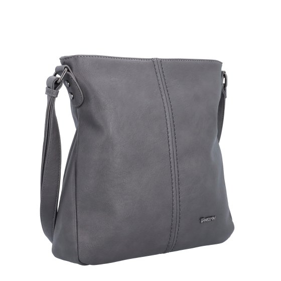 Crossbody kabelka s jednoduchým prešívaním Tangerin materiál syntetická koža zapínanie na zips farba sivá veľkosť stredná 8003 TS