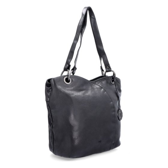 Veľká kožená shopper kabelka vo vintage štýle Noelia Bolger materiál kože zapínanie na zips farba čierna veľkosť veľká NB 2011 C