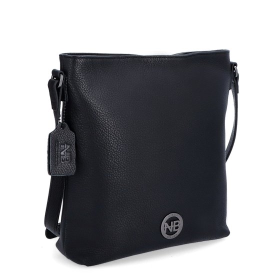 Malá kožená crossbody kabelka s čistým dizajnom Noelia Bolger materiál kože zapínanie na zips farba čierna veľkosť malá NB 3008 C