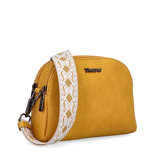 Malá crossbody kabelka s výrazným popruhom Tangerin materiál syntetická koža zapínanie na zips farba žltá veľkosť malá 8044 ZLU