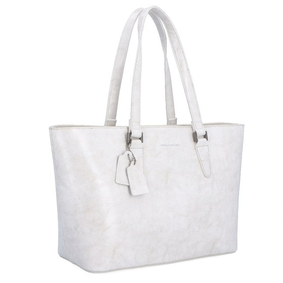 Shopper kabelka cez rameno Noelia Bolger materiál kože zapínanie na zips farba biela veľkosť veľká NB 0047 OW