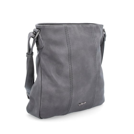 Crossbody kabelka s prešívaním Tangerin materiál syntetická koža zapínanie na zips farba sivá veľkosť stredná 8004 TS