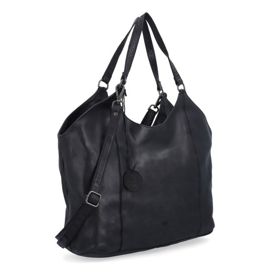 Veľká kožená kabelka s uchami a crossbody popruhom Noelia Bolger materiál kože zapínanie na zips farba čierna veľkosť veľká NB 2429 C