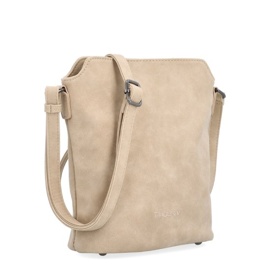 Malá elegantná kabelka s minimalistickým dizajnom Tangerin materiál syntetická koža zapínanie na zips farba béžová veľkosť malá 1107 BE