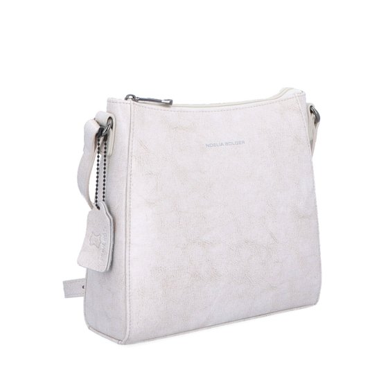 Nadčasová crossbody kabelka z pravej kože Noelia Bolger materiál kože zapínanie na zips farba biela veľkosť malá NB 0079 OW