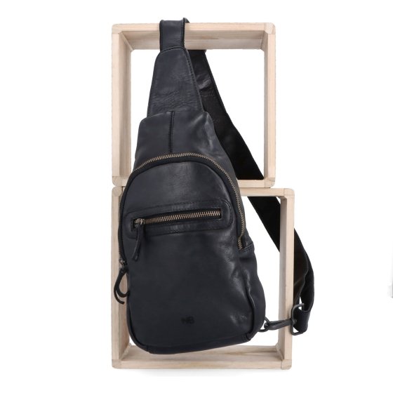 Kožený crossbody bodybag s variabilným nosením Noelia Bolger materiál kože zapínanie na zips farba čierna veľkosť malá NB 2034 C