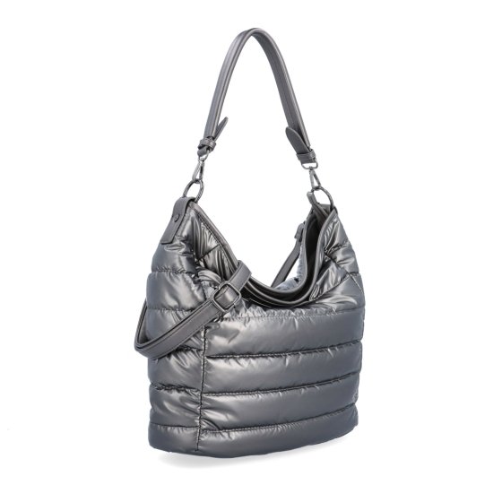 Mäkká kabelka s prešívaním a elegantným štýlom Carmelo materiál nylon zapínanie na zips farba metalíza veľkosť stredná 4383 TI