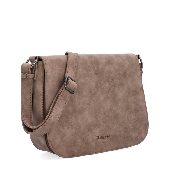 Elegantná crossbody kabelka s chlopňou Tangerin materiál syntetická koža zapínanie na zips farba hnedá veľkosť stredná 1115 H