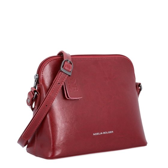 Minimalistická kožená crossbody kabelka na každý deň Noelia Bolger materiál kože zapínanie na zips farba červená veľkosť malá NB 0116 TCV
