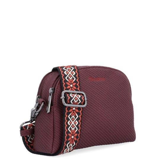 Štýlová crossbody kabelka s textúrovaným povrchom Tangerin materiál syntetická koža zapínanie na zips farba vínová veľkosť malá 4365 BO
