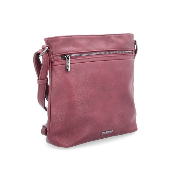 Menší crossbody kabelka Tangerin materiál syntetická koža zapínanie na zips farba vínová veľkosť stredná 8022 BO