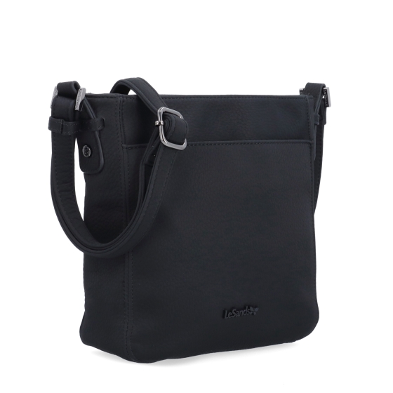 Praktická crossbody kabelka s predným vreckom Le Sands materiál syntetická koža zapínanie na zips farba čierna veľkosť stredná 4653 C