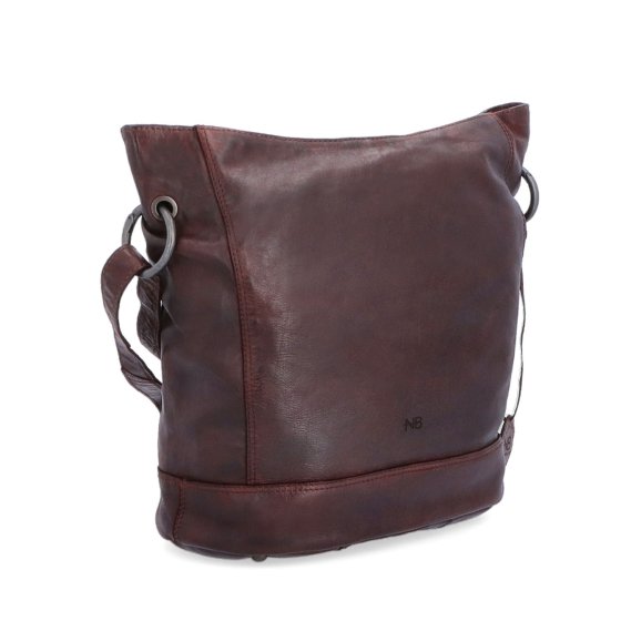 Kožená crossbody kabelka s dizajnovým prešívaním Noelia Bolger materiál kože zapínanie na zips farba vínová veľkosť stredná NB 2089 BO