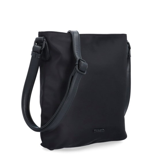 Štýlová dámska crossbody kabelka z nylonu Carmelo materiál nylon zapínanie na zips farba čierna veľkosť malá 6606 C