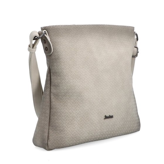 Stredná jednoduchá crossbody kabelka Indee materiál syntetická koža zapínanie na zips farba béžová veľkosť stredná 6317 K