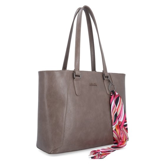 Priestranná shopper kabelka s ozdobnou šatkou Le Sands materiál syntetická koža zapínanie na zips farba taupe veľkosť veľká 7705 T