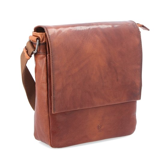 Kožená crossbody s chlopňou Poyem materiál kože zapínanie s chlopňou farba koňaková veľkosť stredná 2207 Poyem KO