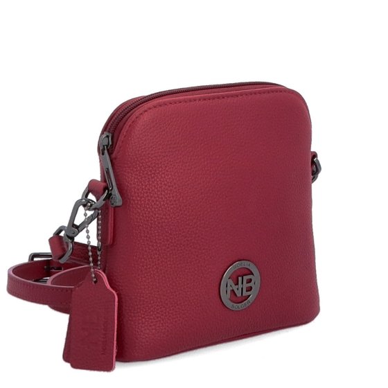 Malá kožená crossbody kabelka Noelia Bolger materiál kože zapínanie na zips farba červená veľkosť malá NB 3017 CV