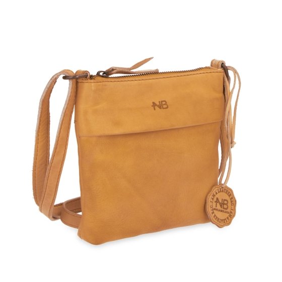 Malá kožená crossbody so zapínaním na zips Noelia Bolger materiál kože zapínanie na zips farba žltá veľkosť malá NB 2090 ZLU