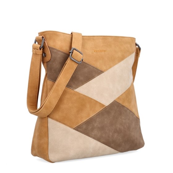 Crossbody kableka s originálnym dizajnom Tangerin materiál syntetická koža zapínanie na zips farba koňaková veľkosť stredná 1118 CAM