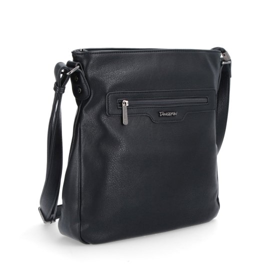 Crossbody kabelka s vonkajšími vreckami Tangerin materiál syntetická koža zapínanie na zips farba čierna veľkosť stredná 8008 C