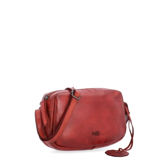 Minimalistická kožená crossbody kabelka Noelia Bolger materiál kože zapínanie na zips farba červená veľkosť malá NB 2417 CV